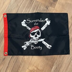Pirate Skull Flag with Red Trim